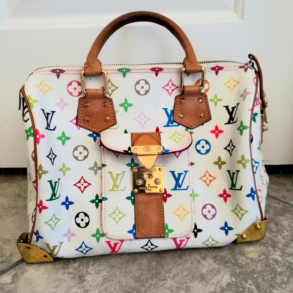 Discontinued 2013 Louis Vuitton Takashi Murakami Multicolor Speedy 40